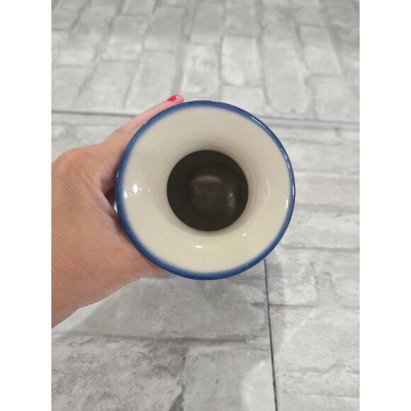 Boleslawiec Handmade Blue Eyed Peacock Pitcher Vase 7" Floral Cobalt - Picture 6 of 10